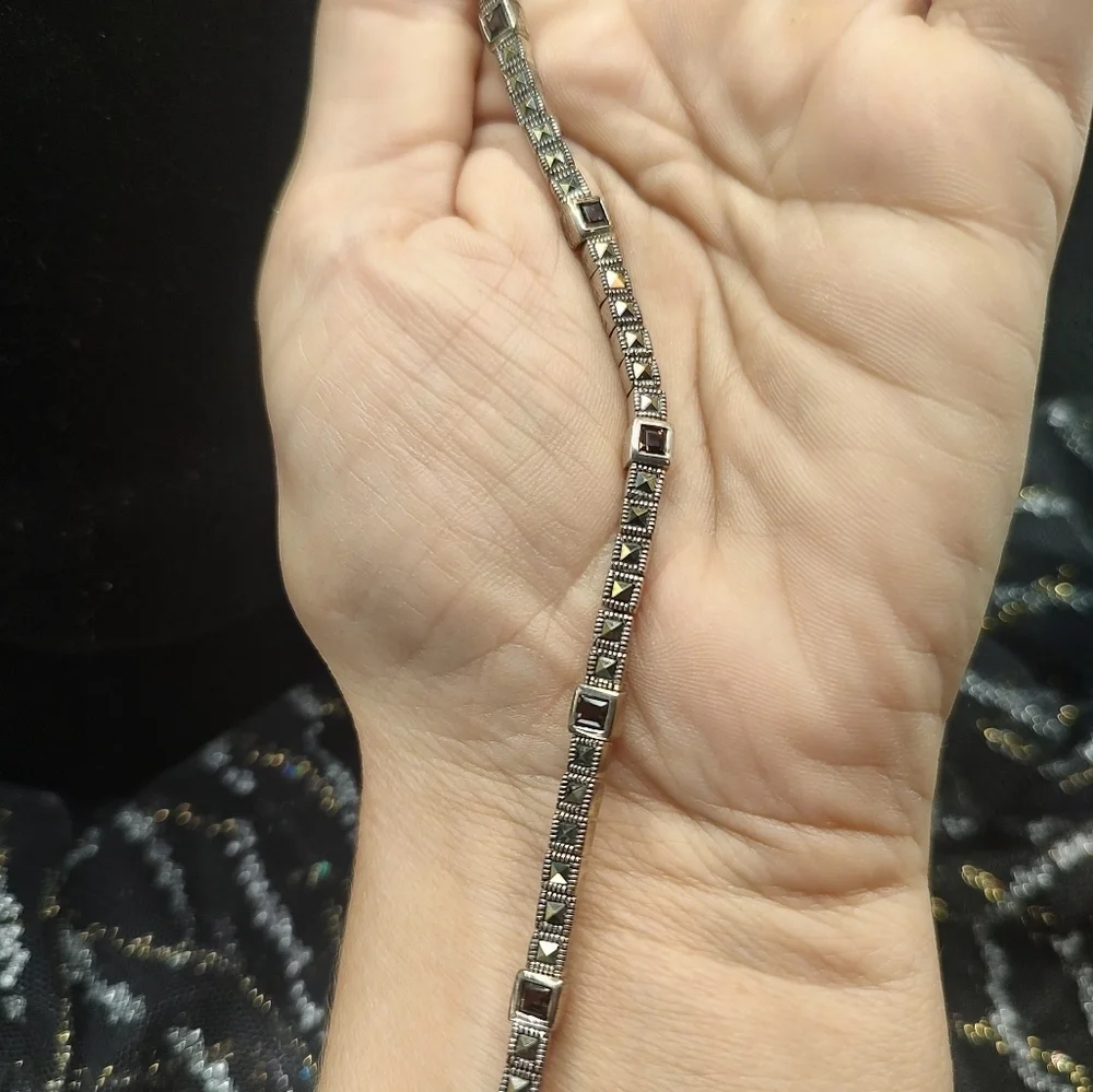 Judith Jack Bracelet Square Sterling Silver Marcasite Bracelet!